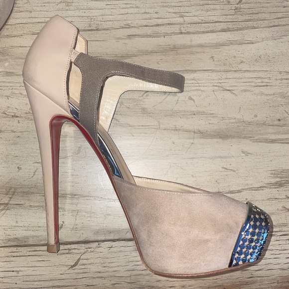 Christian Louboutin suede/crelino/calf heel, 39.5 - Picture 12 of 16